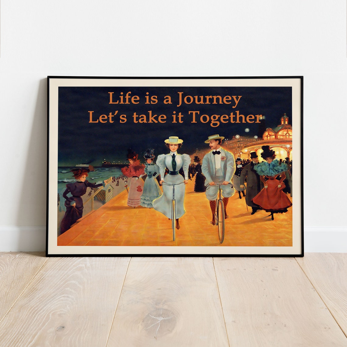 Life Is a Journey Vintage Boardwalk Cycling Quote Style Poster