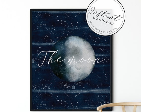 Moon Print Moon Poster Gift Moon Decor Inspirational Poster Inspirational Home Decor Inspirational Art Space Poster Moon Art
