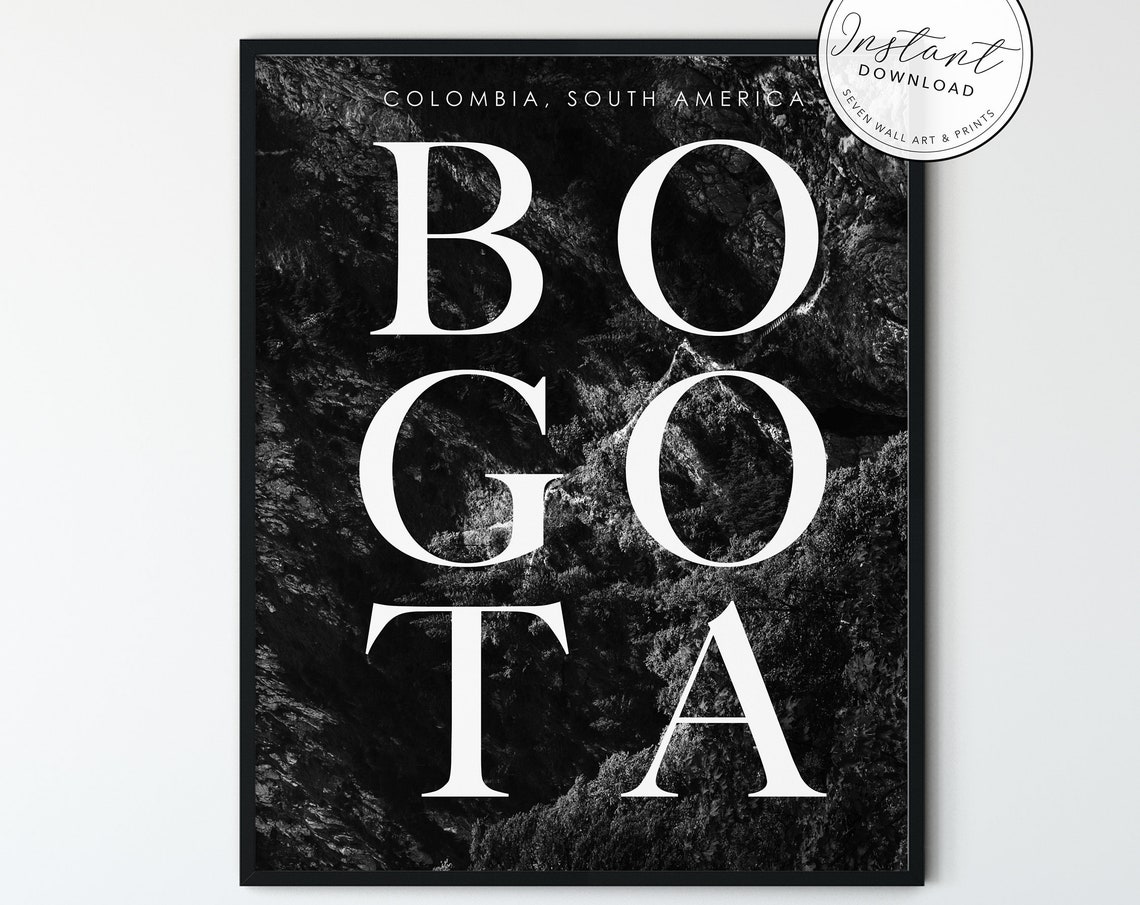 Bogota Colombia Print Black White Travel Print Bogota Colombia Art Print Colombia Poster Travel Print Print