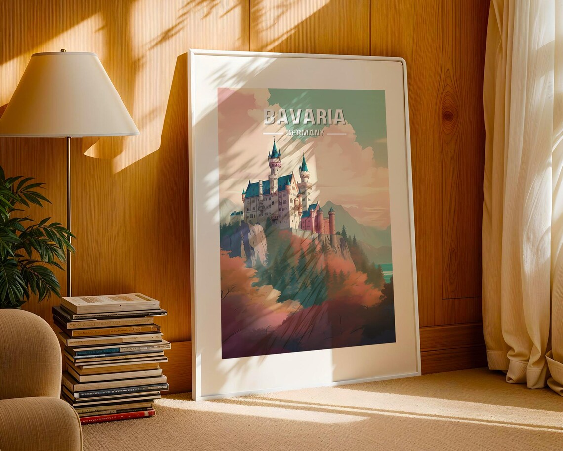 Neuschwanstein Castle Retro Bavaria Travel Poster - Image 5