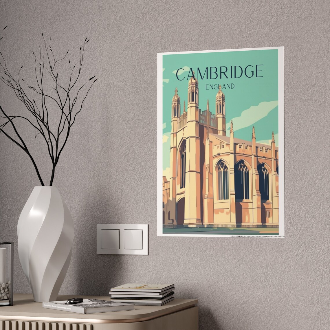 Cambridge University Travel Poster, King's College - Image 5