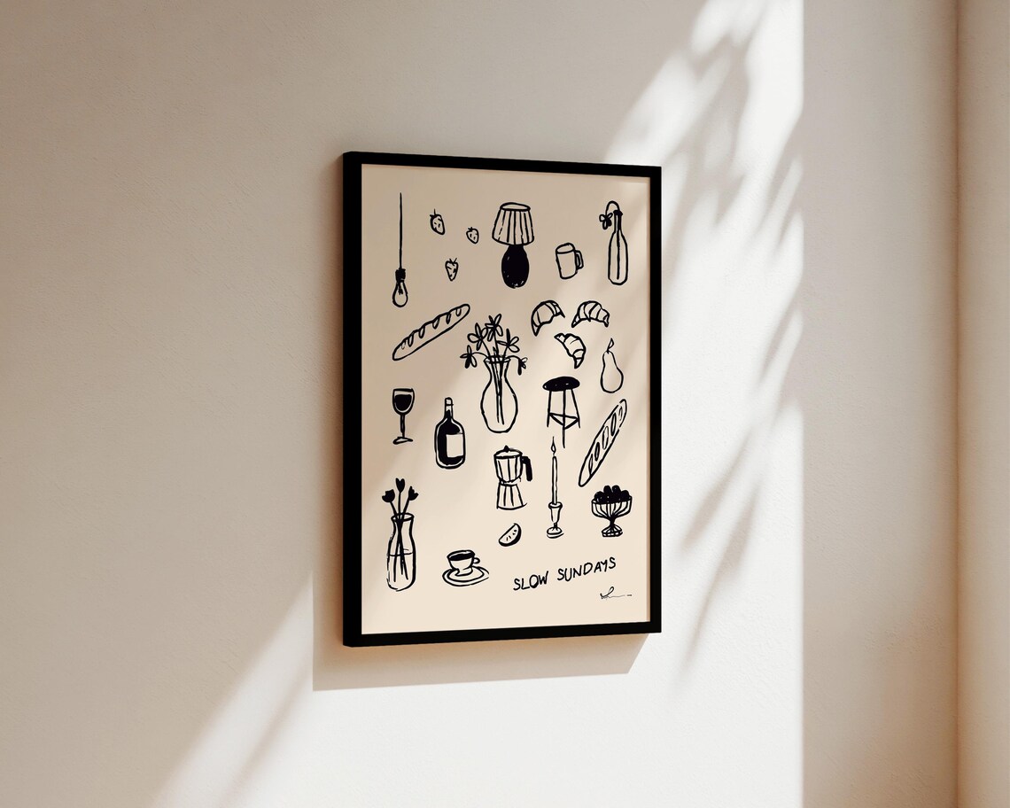 Slow Sundays Coffee, Kitchen Wall Art Print - Image 3