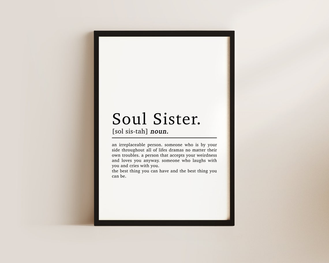 Soul Sister Definition Friendship Wall Art Print