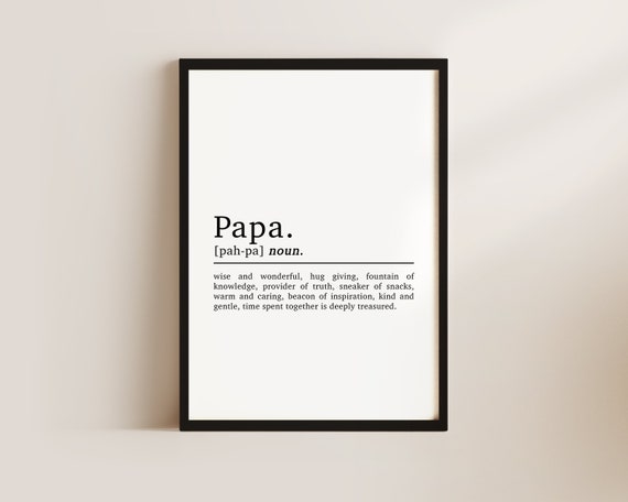 Papa Definition Gift for Grandad, Christmas Print