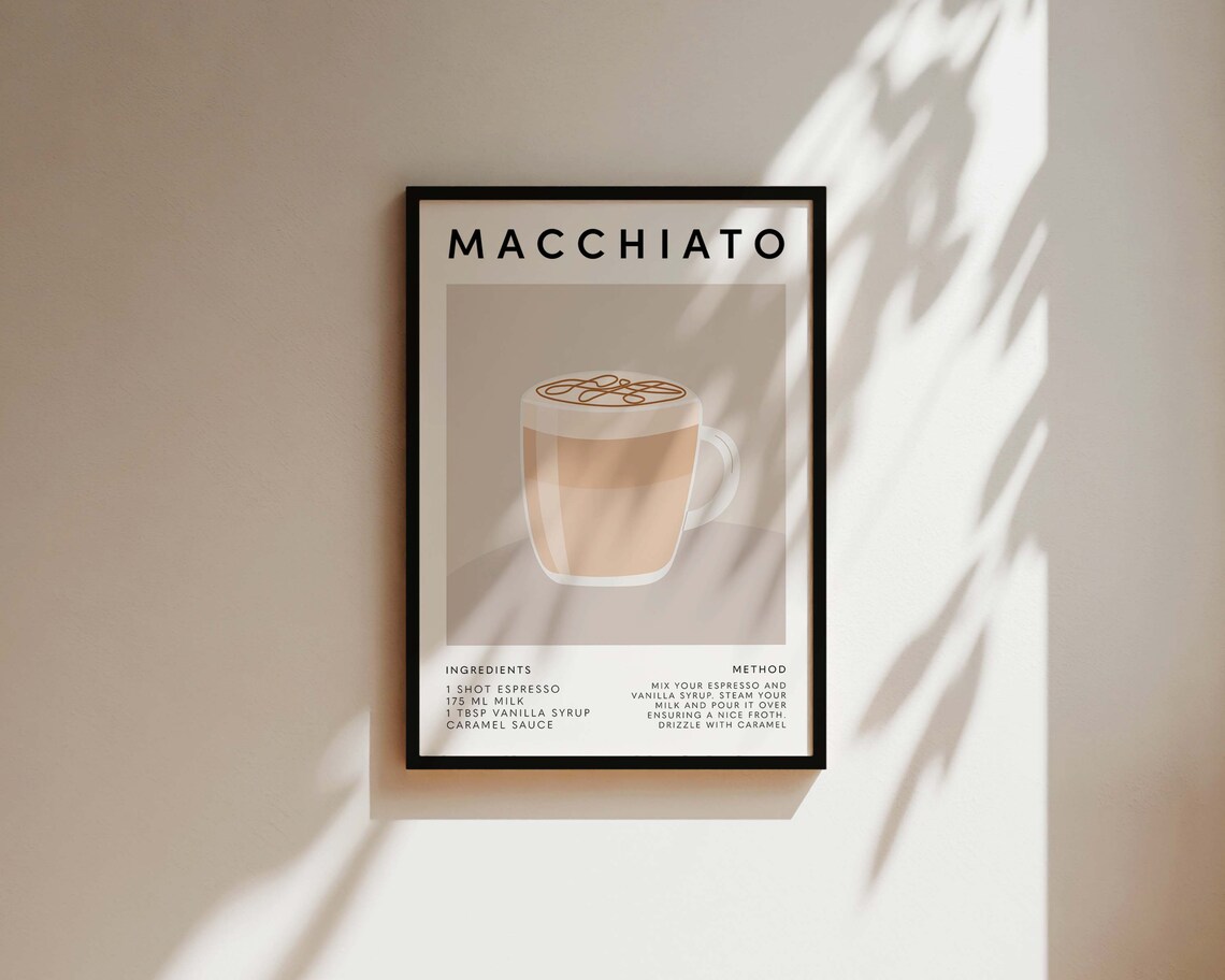 Macchiato Coffee Poster, Kitchen Decor - Image 3