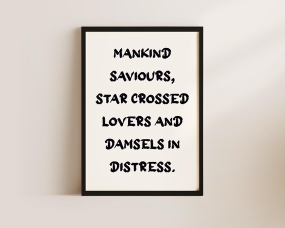 Mankind Saviours Star Crossed Lovers Literary Tropes Humor Wall Art