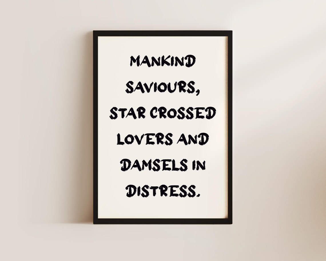 Mankind Saviours Star Crossed Lovers Literary Tropes Humor Wall Art