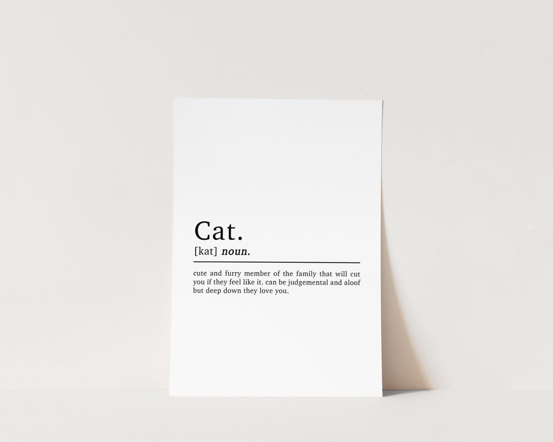 Cat Definition Wall Art Print, Cat Lover Decor - Image 3