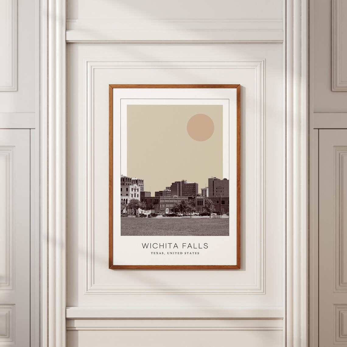 Wichita Falls Texas Downtown Park View Minimalist Travel Poster - Image 3