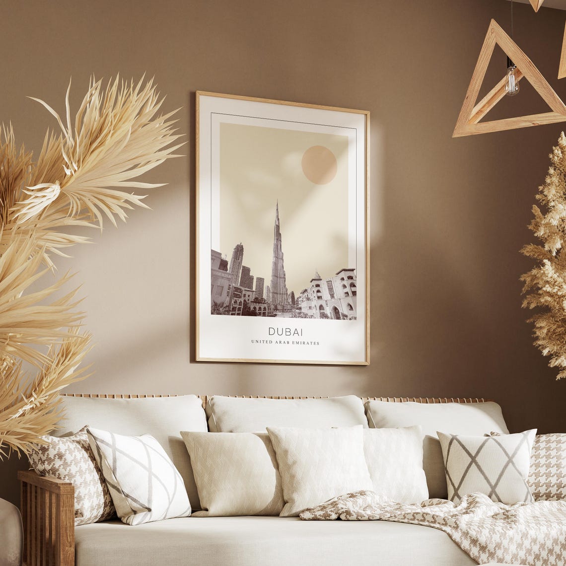 Dubai Burj Khalifa Skyscraper Minimalist UAE Skyline Travel Poster - Image 3