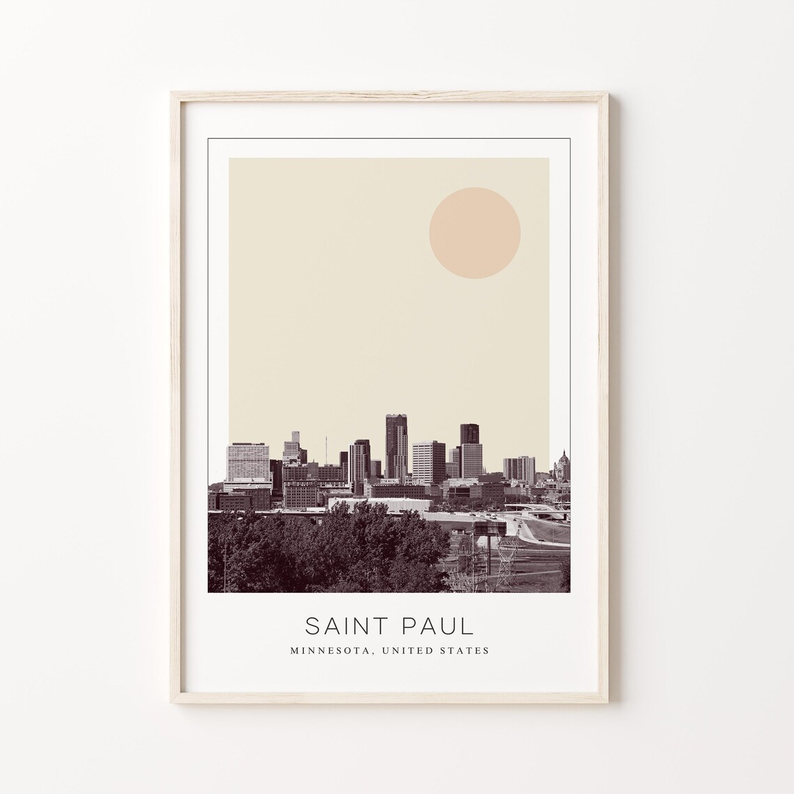 Saint Paul Minnesota Downtown Skyline Minimalist Travel Poster