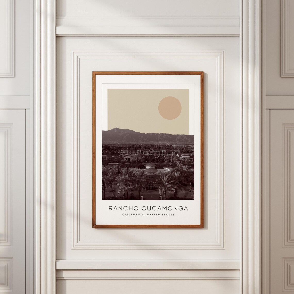 Rancho Cucamonga Palm Trees Mountains Minimalist Travel Poster - Image 2