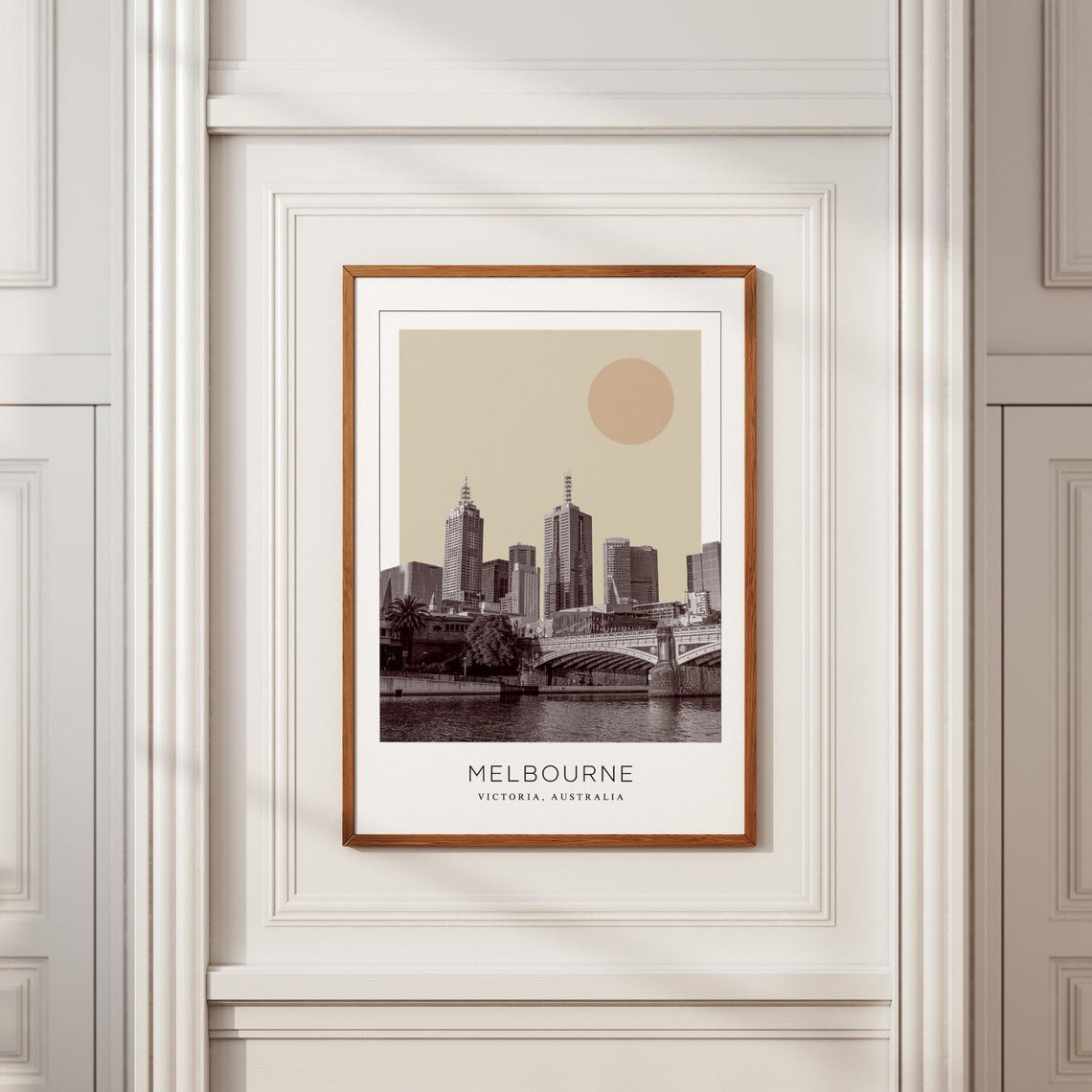 Melbourne Victoria Yarra River Skyline Minimalist Travel Poster - Image 2
