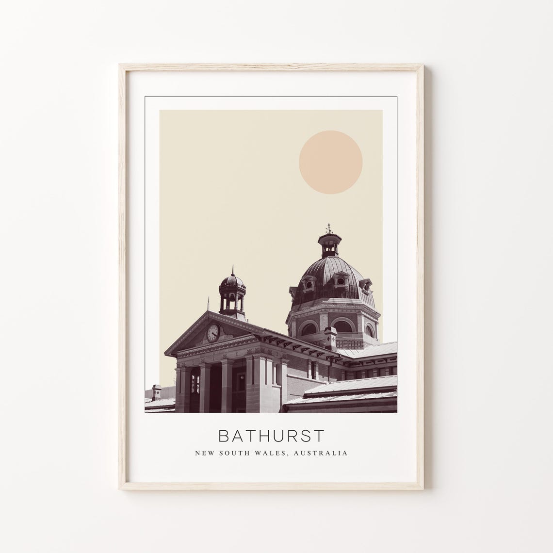 Bathurst Historic Domed Building Minimalist Australia Travel Poster