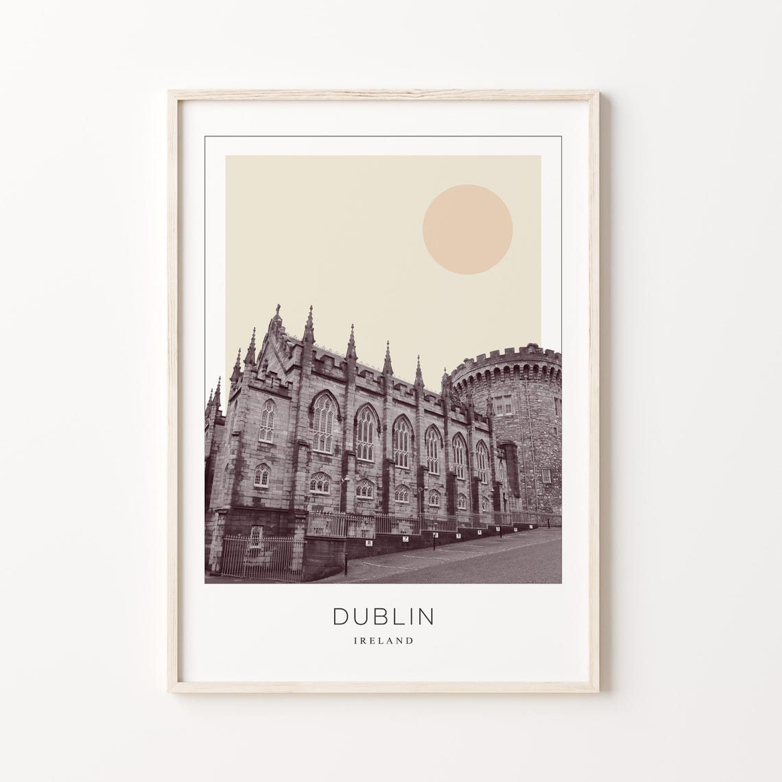 Dublin Ireland Historic Castle Gate Minimalist Travel Poster