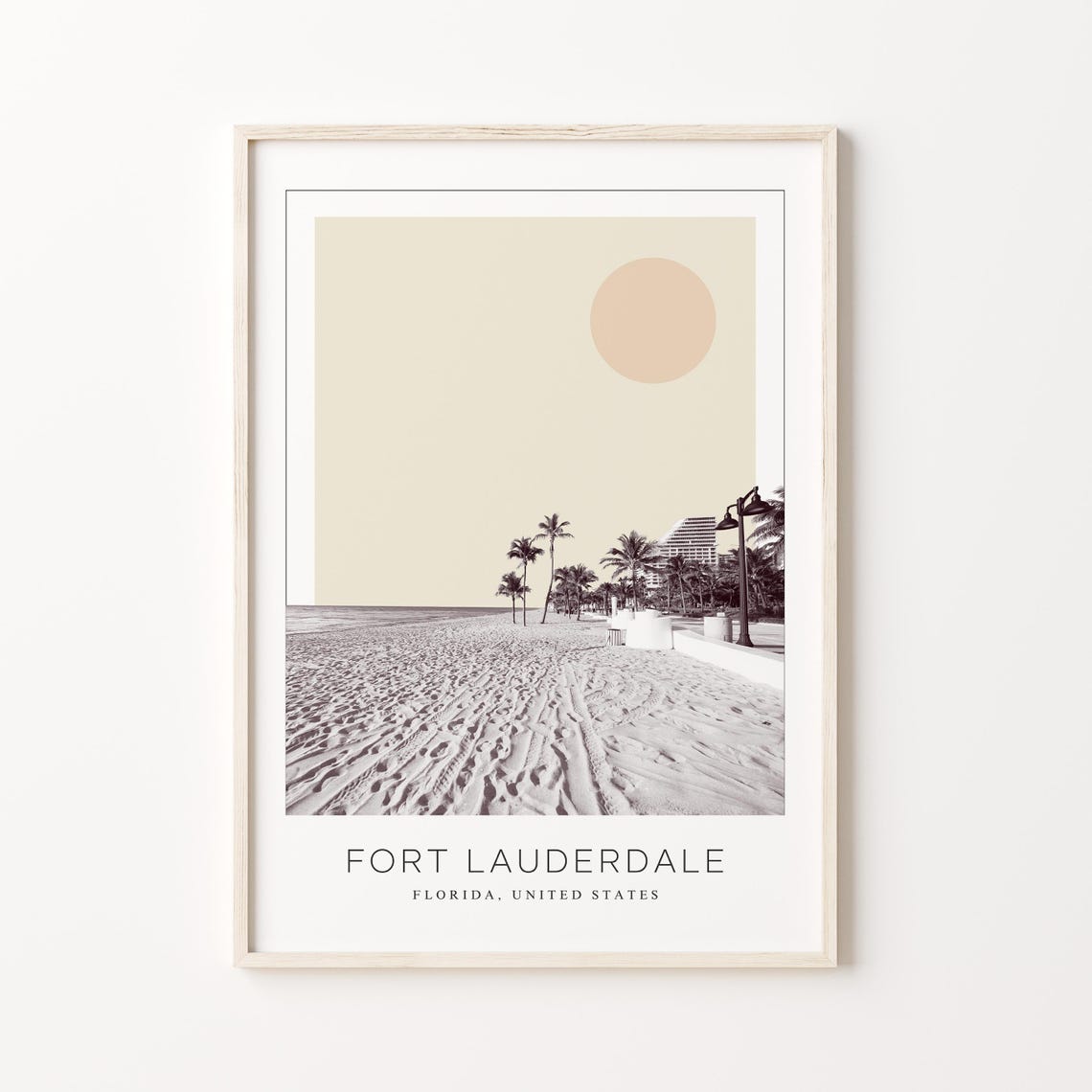 Fort Lauderdale Florida Beach Boardwalk Palms and Ocean View Poster