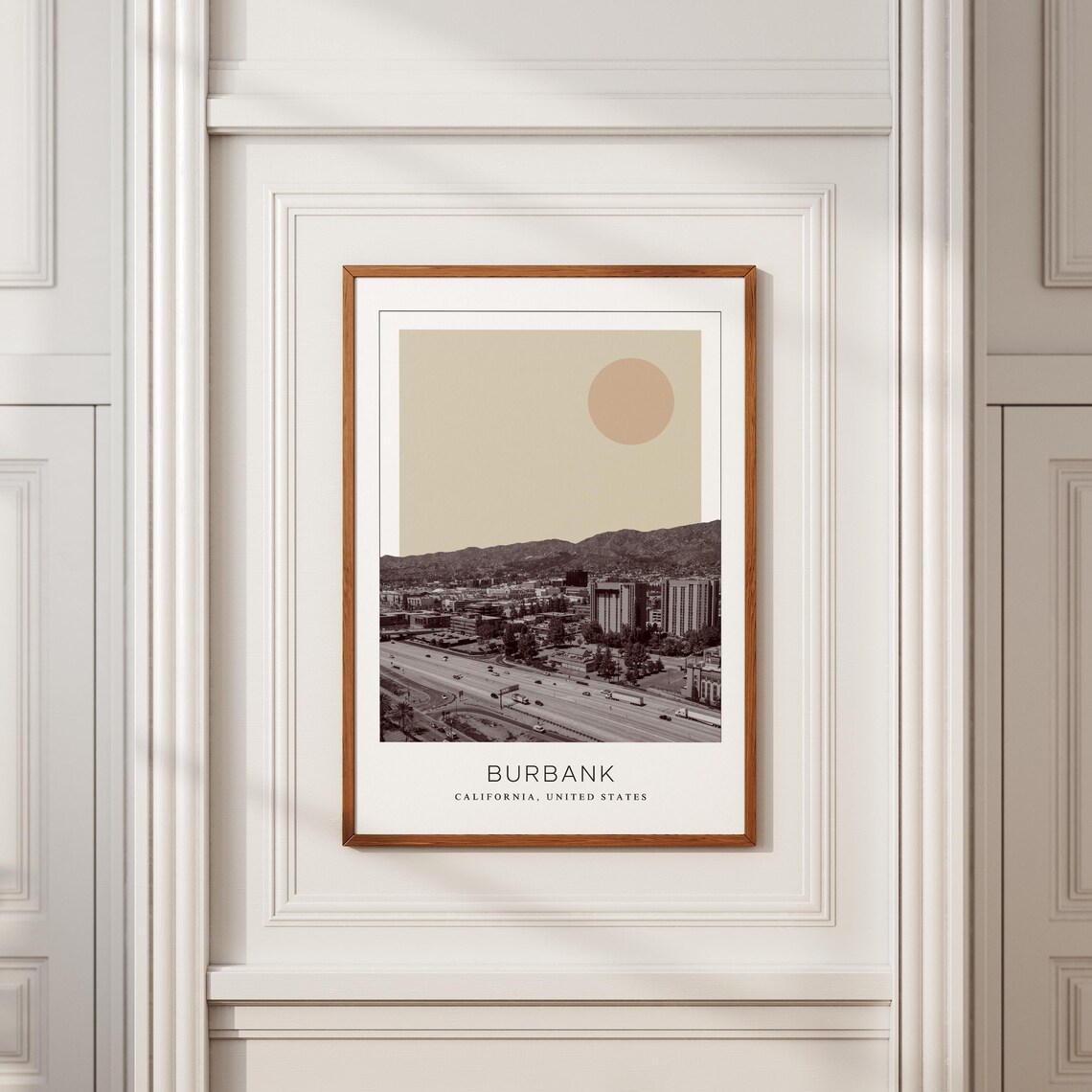 Burbank California Freeway City Skyline Minimalist Travel Poster - Image 2
