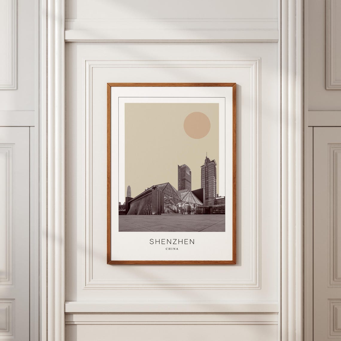 Shenzhen China Glass Architecture Plaza Minimalist Travel Poster - Image 2