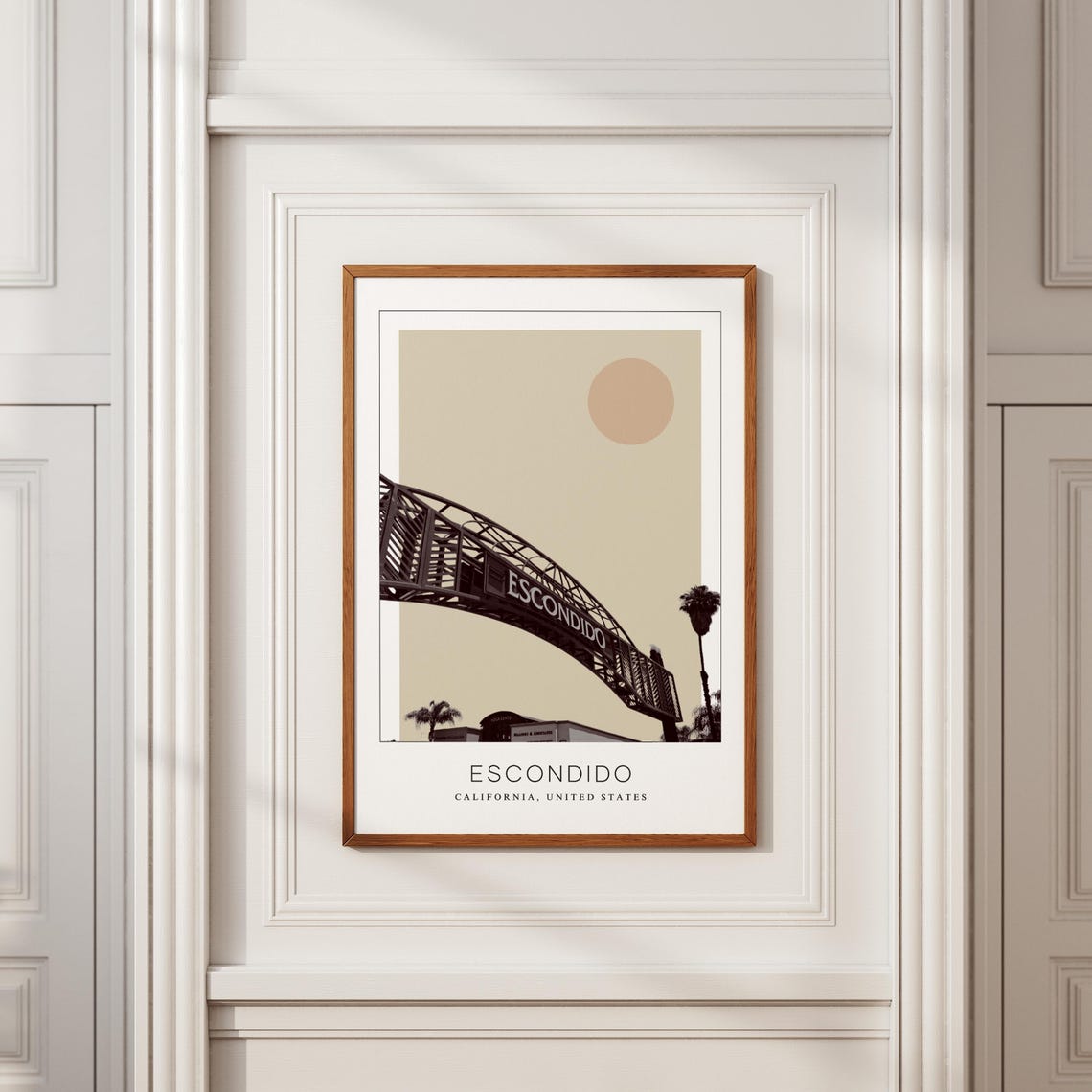 Escondido California Landmark Welcome Arch Minimalist Poster - Image 2
