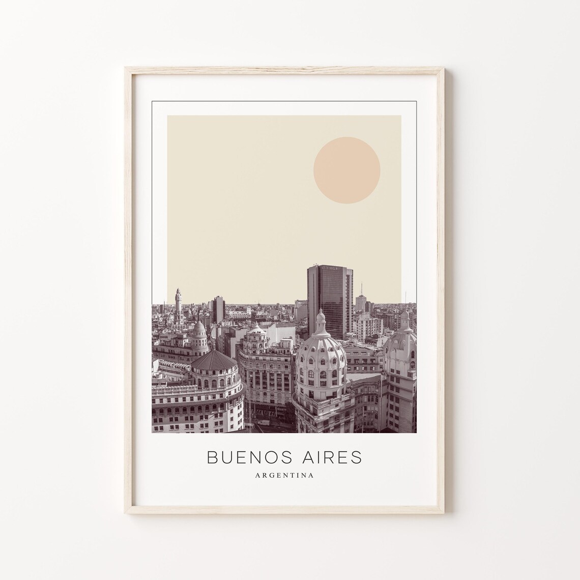Buenos Aires Argentina City Skyline Minimalist Travel Poster