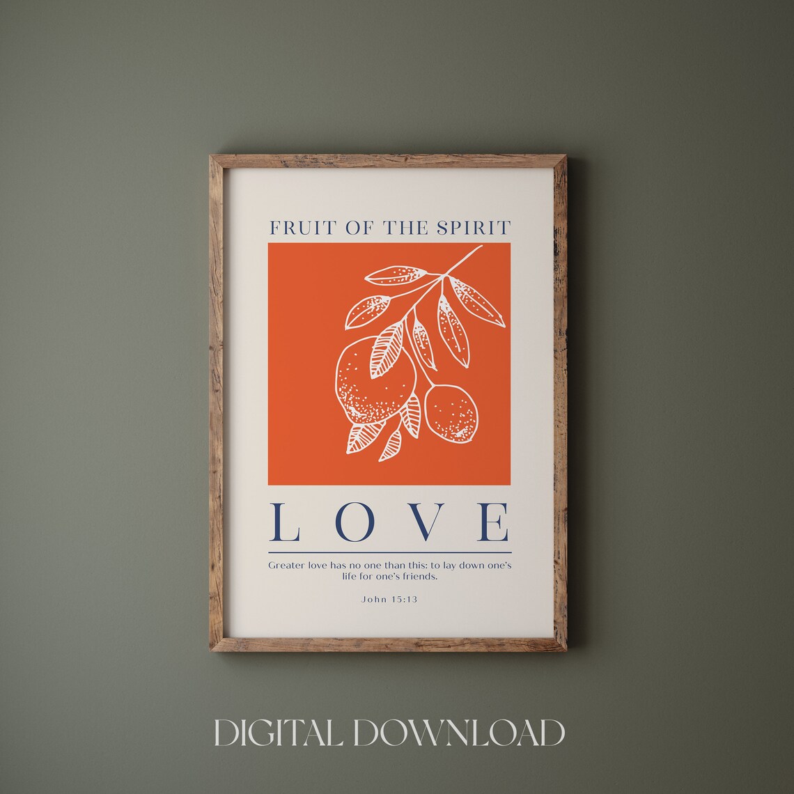 Fruit of the Spirit Love John 15:13 Modern Botanical Art Print