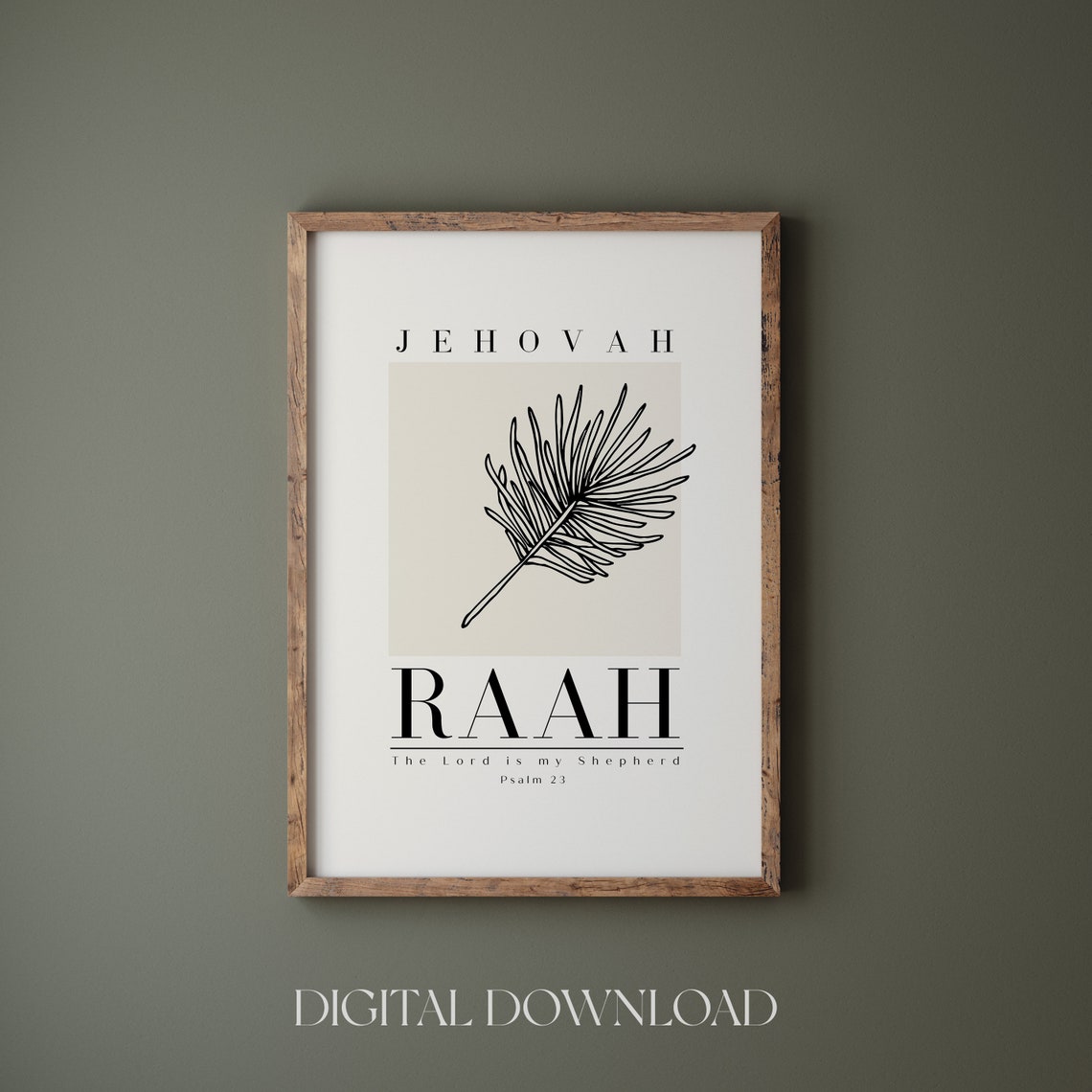 Jehovah Raah The Lord Is My Shepherd Psalm 23 Pine Art Print