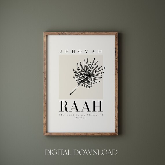 Jehovah Raah The Lord Is My Shepherd Psalm 23 Pine Art Print
