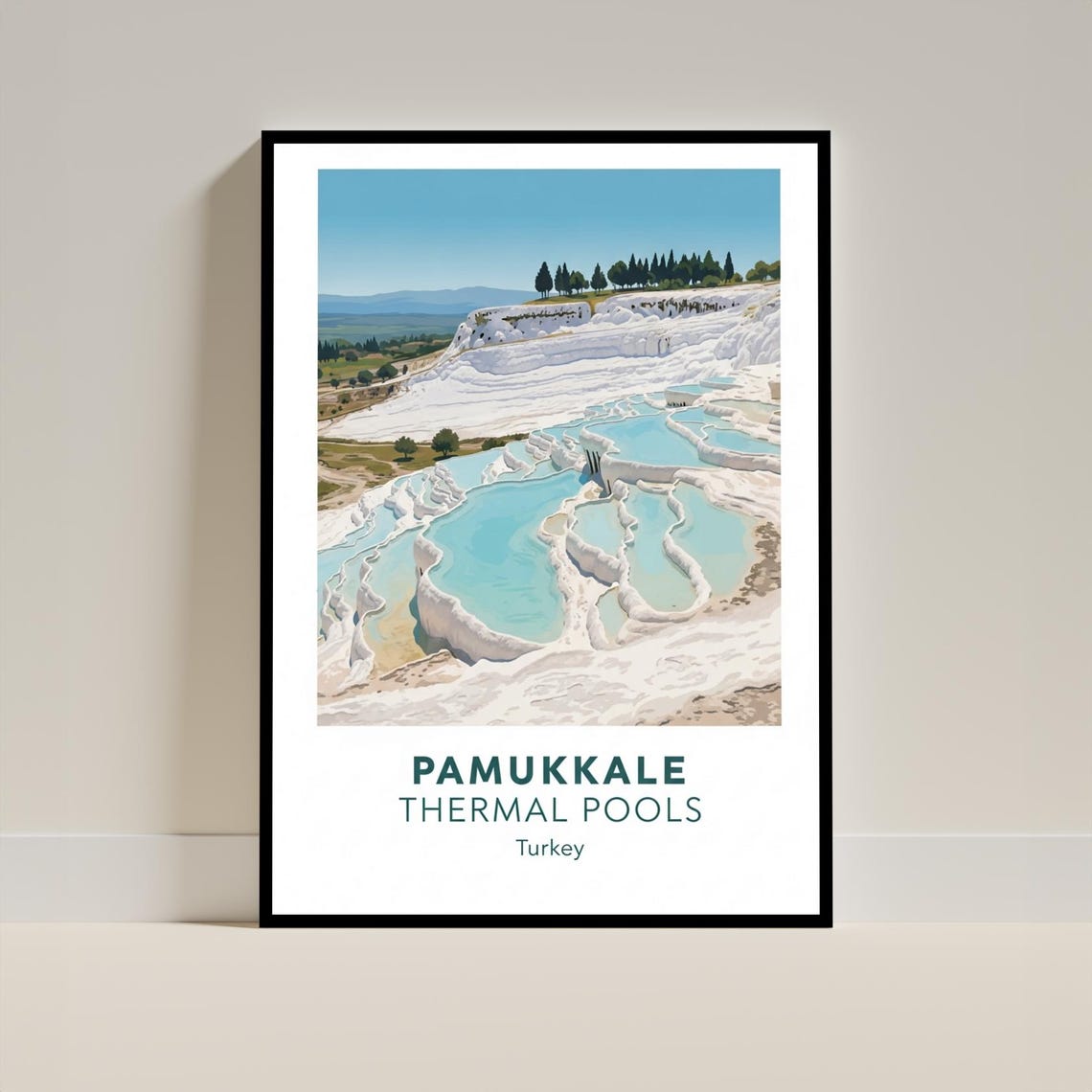 Pamukkale Thermal Pools Turkey Travertine Terraces Travel Poster