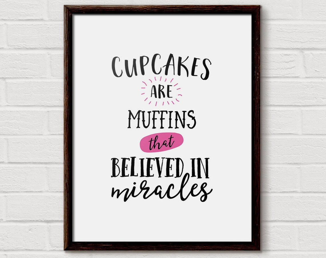 Cake Kitchen Print Bakery Print Cupcake Wall Art Cupcake Wall Decor Cupcake Art Print Dessert Art Print Cute Cupcake Art Pink Kitchen