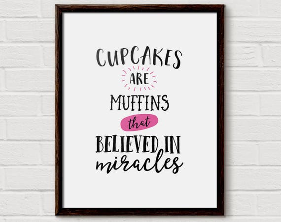 Cake Kitchen Print Bakery Print Cupcake Wall Art Cupcake Wall Decor Cupcake Art Print Dessert Art Print Cute Cupcake Art Pink Kitchen