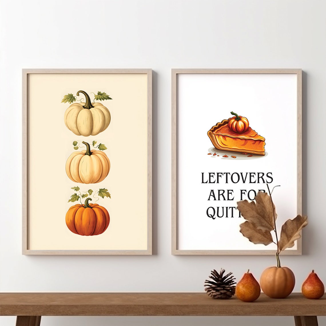 Leftovers Are For Quitters Pumpkin Pie Funny Thanksgiving Poster - Image 2