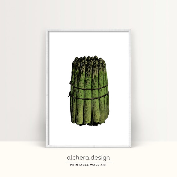 Asparagus Kitchen Art Print, Food and Vegetable Theme