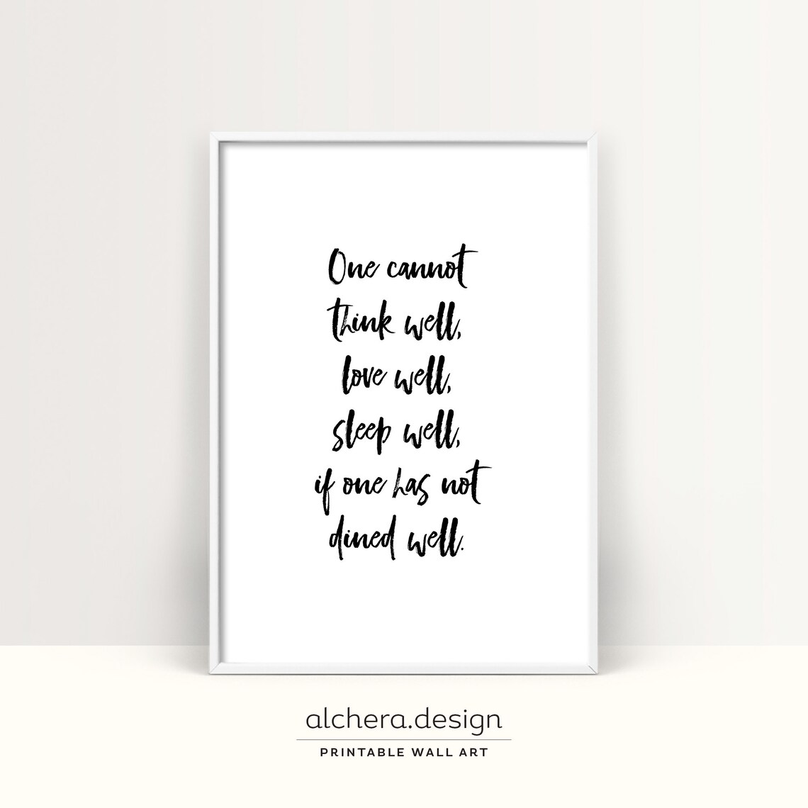 Virginia Woolf Literary Quote Art Print, Kitchen