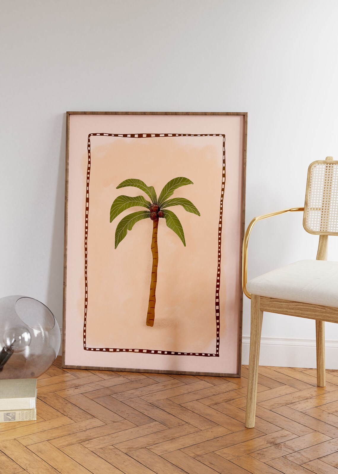Palm Tree Boho Tropical Art Print, Coastal Decor