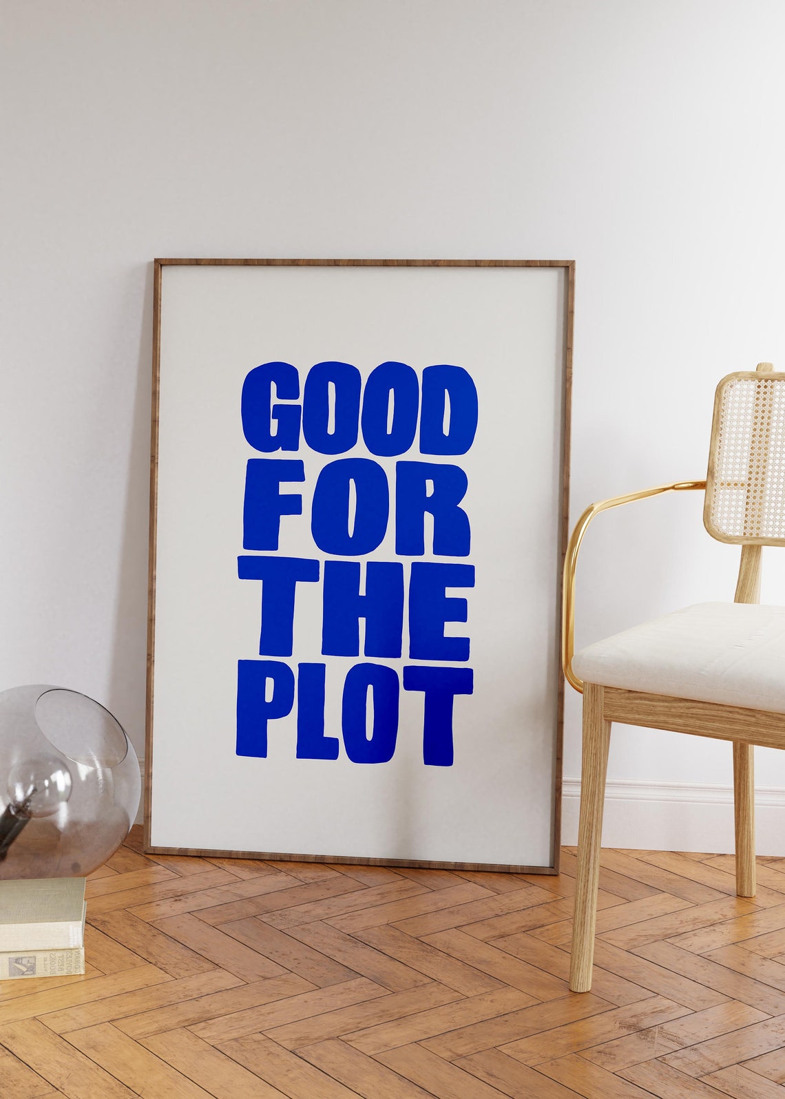 Good For The Plot Bold Cobalt Blue Typography Statement Poster - Image 3