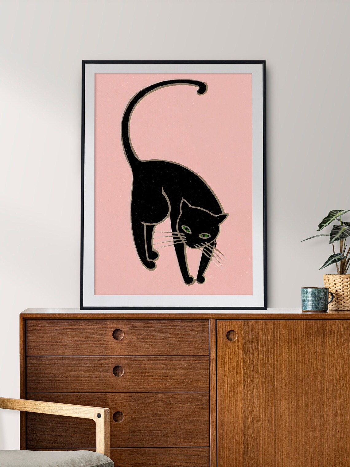 Lucky Black Cat, Pastel Aesthetics Art Print - Image 3