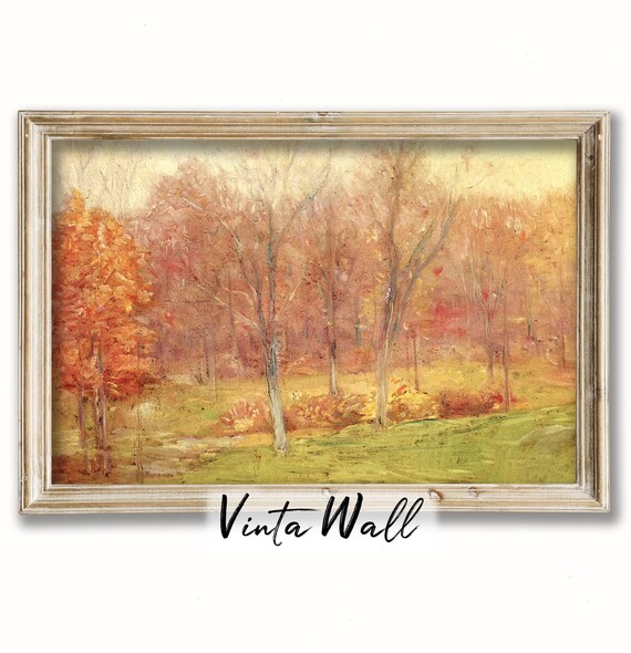 Blushing Autumn Woodland Impressionist Fall Forest Painting Poster