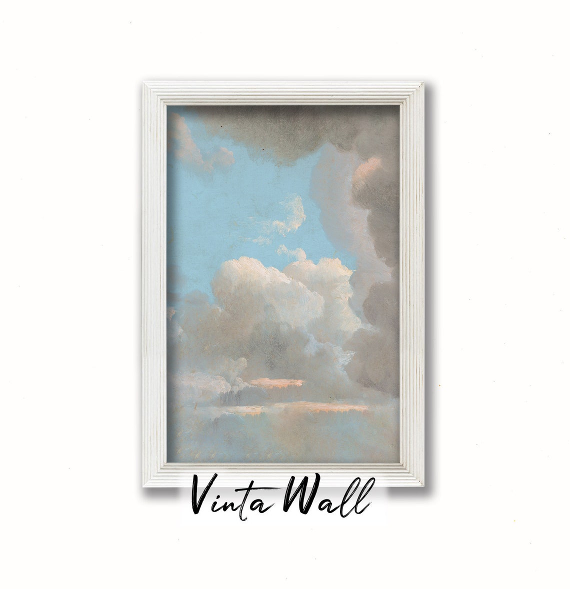 Towering Cumulus Clouds Vintage Sky Study Painting Art Print - Image 2