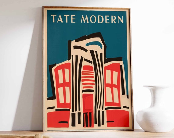 Tate Modern Museum Poster London Print London Art London Poster London Travel Print William Morris Print Vintage Decor