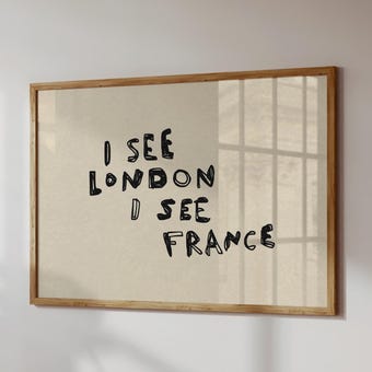 Funny Bathroom Print I See London France Poster