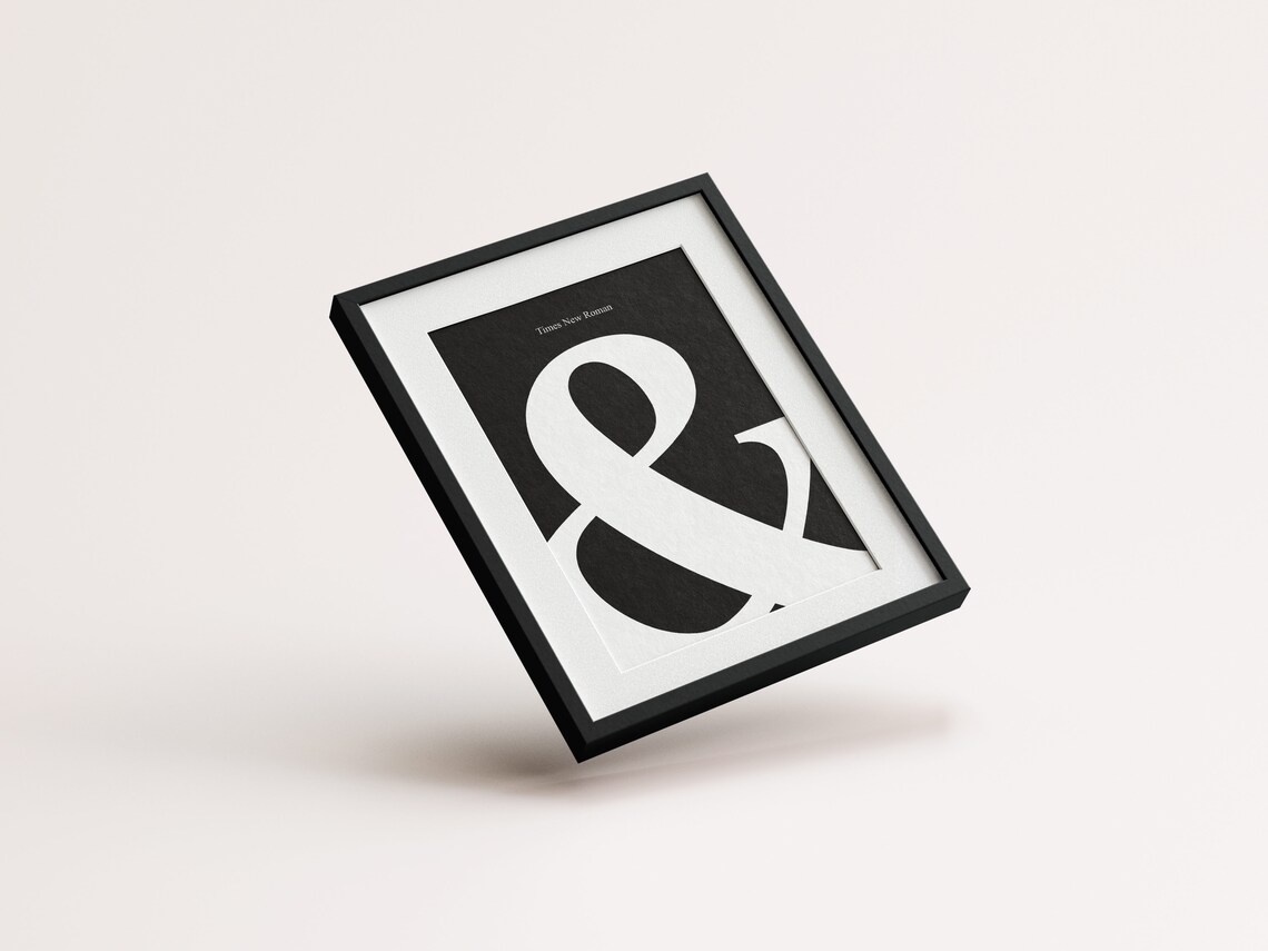 Ampersand Poster Times New Roman Poster Minimalist Ampersand Sign Typography Poster Times New Roman Modern Geometric Poster Art - Image 2