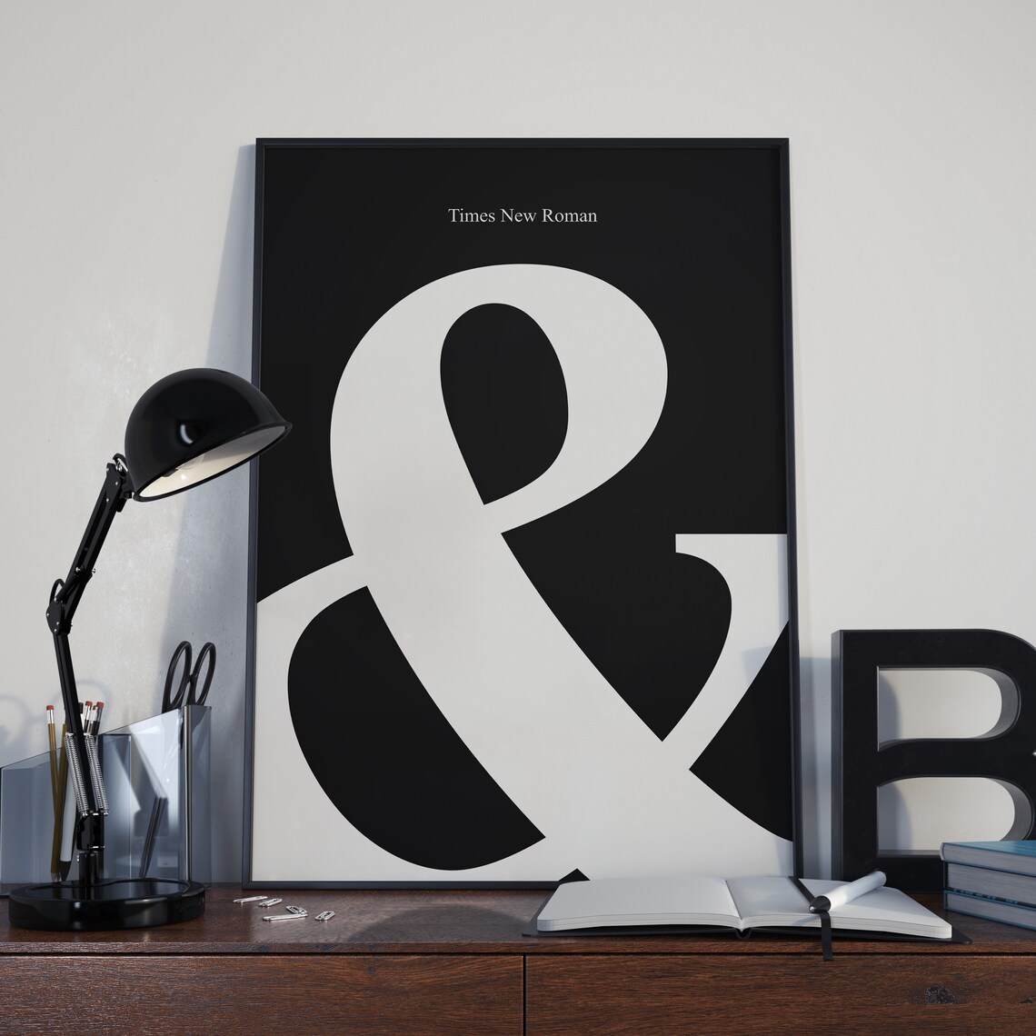 Ampersand Poster Times New Roman Poster Minimalist Ampersand Sign Typography Poster Times New Roman Modern Geometric Poster Art - Image 6
