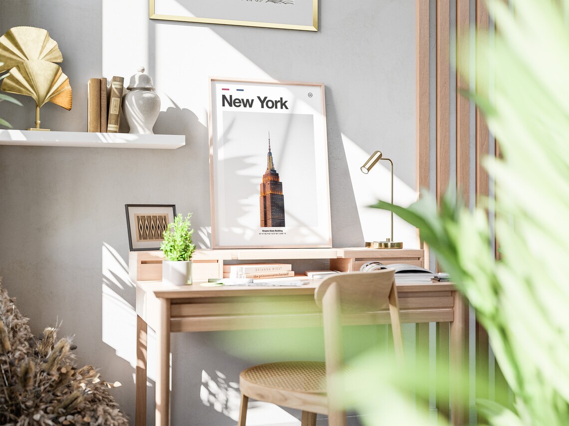 New York Empire State Building Minimalist Coordinate Cityscape Poster - Image 7