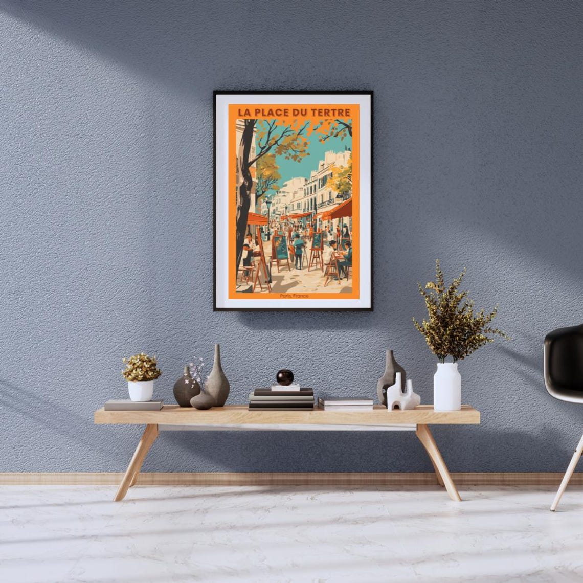 Vintage Place du Tertre Paris Montmartre Artists Square Poster - Image 2