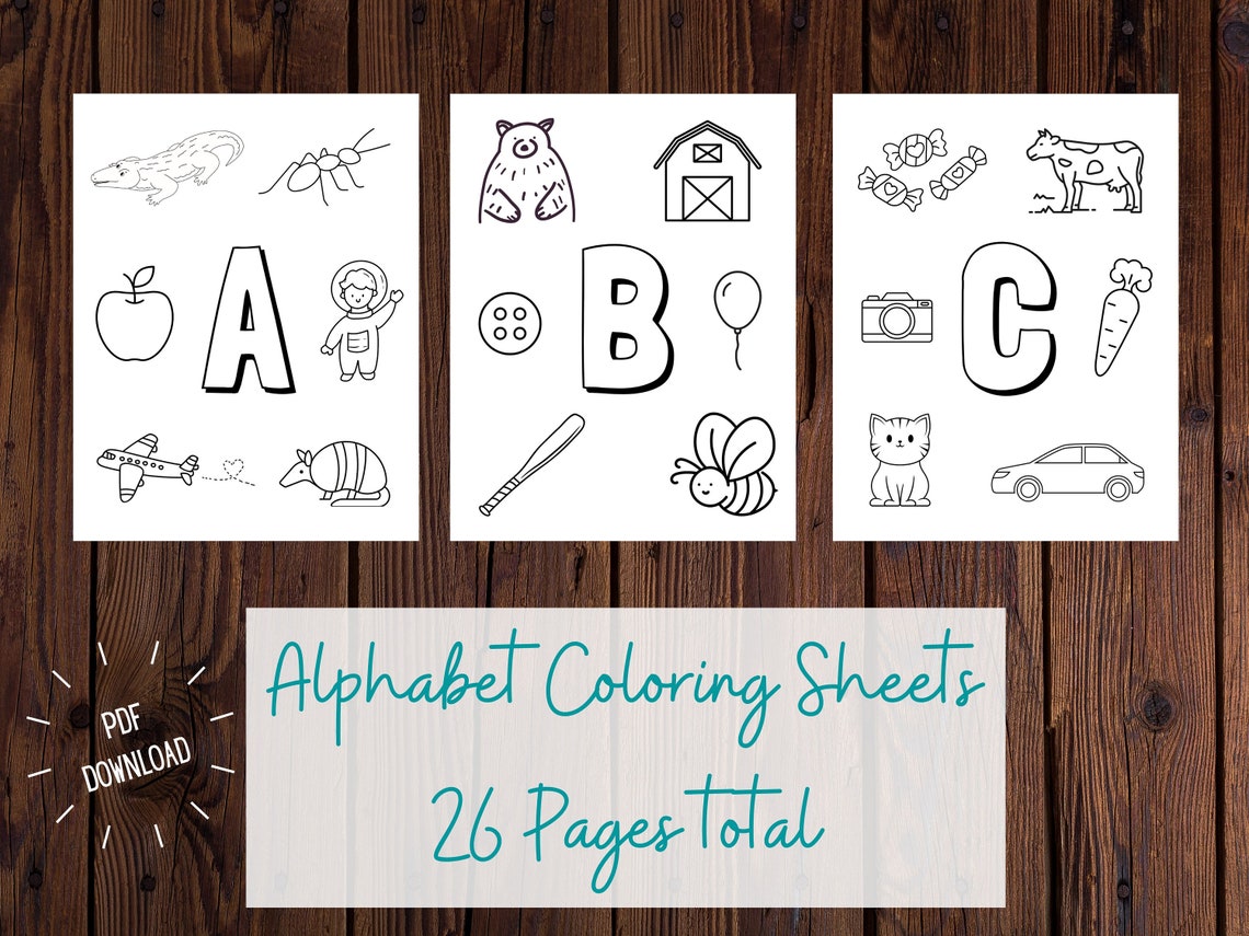 Alphabet Coloring Sheets, Kids Learning
