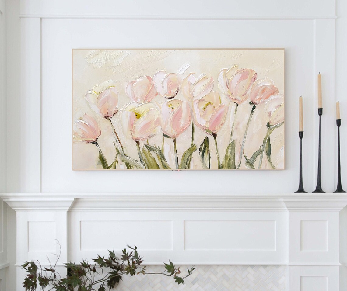 Spring Tulip Easter Art, Neutral Floral Art Print - Image 5