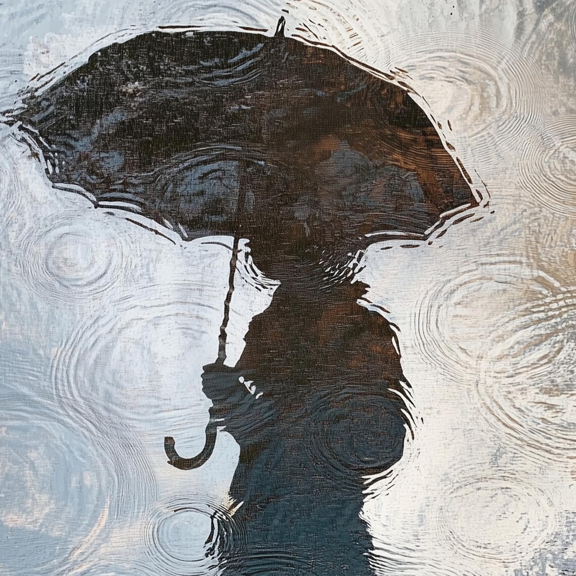 Rainy Day Frame Tv Art Winter Spring Tv Moody Rain Painting - Image 3