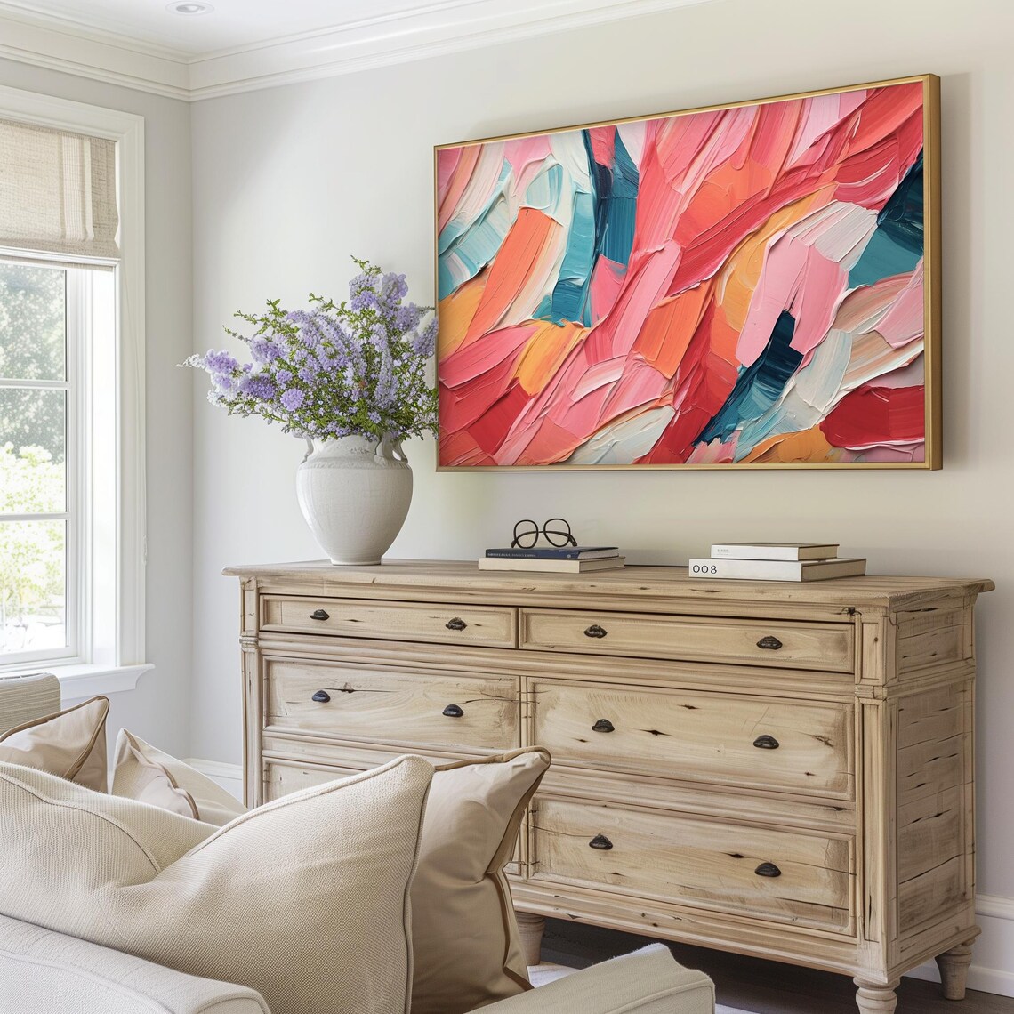 Textured Colorful Abstract Art, Modern Maximalist Print - Image 2