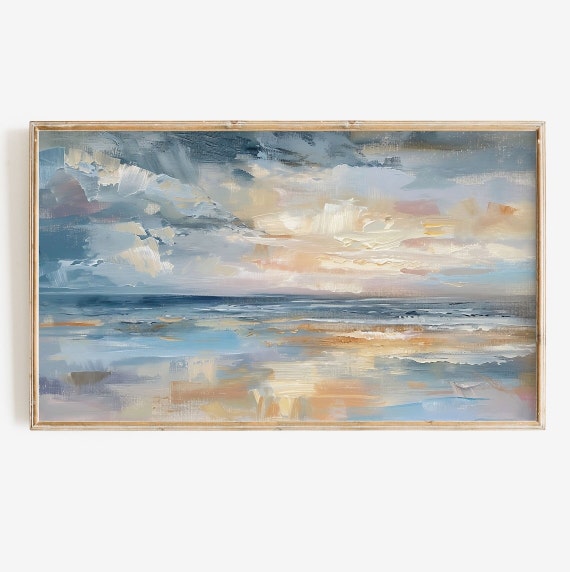 Coastal Summer Abstract Ocean Sunset Seascape Art Print