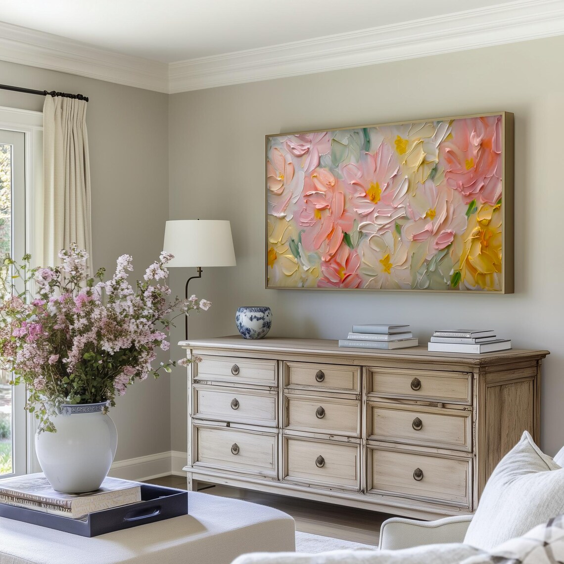 Abstract Floral Painting, Pastel Spring Art Print - Image 3